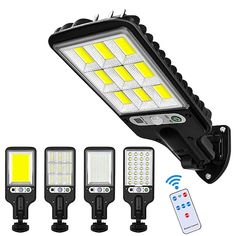 New 1pc Outdoor Solar Street Light, Human Sensor Yard Lamp with Remote Control, IP44 LED Wall Lamp for Courtyard